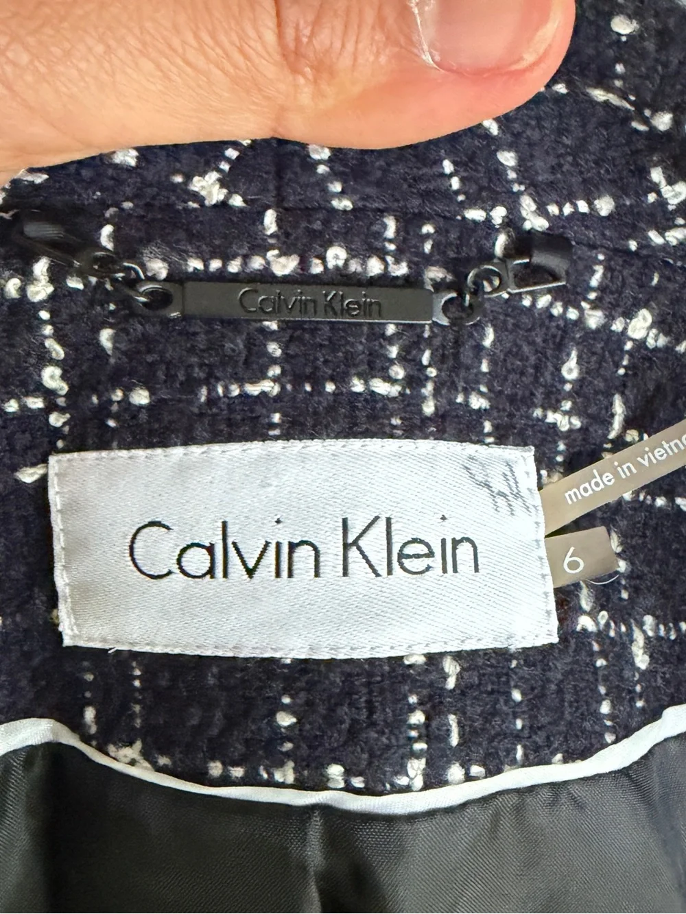 Calvin Klein Women's Black & White‎ Tweed Jacket Size 6
